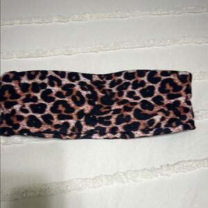 Shein Leopard Print swim top size small